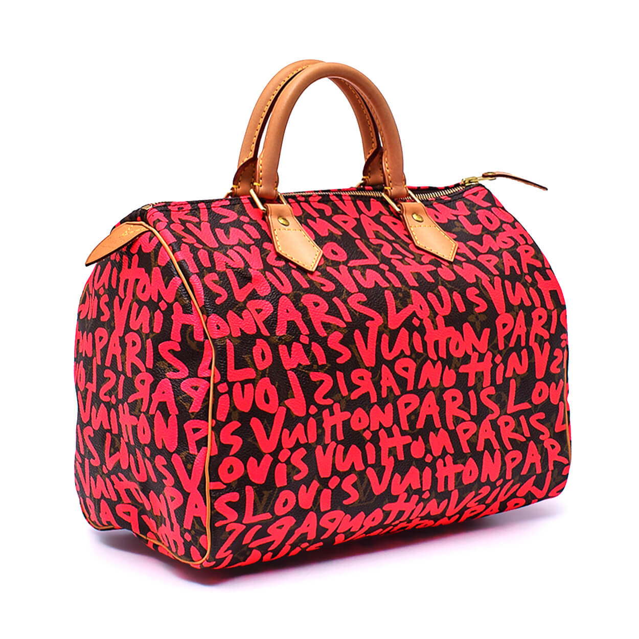 Louis Vuitton-Stephen Sprouse Pink Monogram Graffiti Coated Canvas Speedy 30